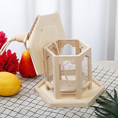 VILLCASE Alimentador de PÃ¡ssaros Alimentador de PÃ¡ssaros Hexagonal de Madeira Ã  Prova de Esquilos