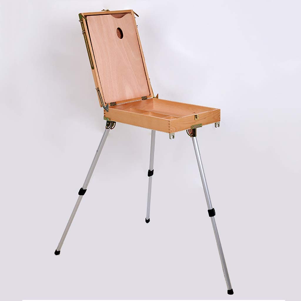 Txgjwra Display Easel Drawing Board Aluminum Alloy Leg Sketch Easel, Portable Art Oil Painting Stand, Beech Bracket Folding Sketching Easel/A,