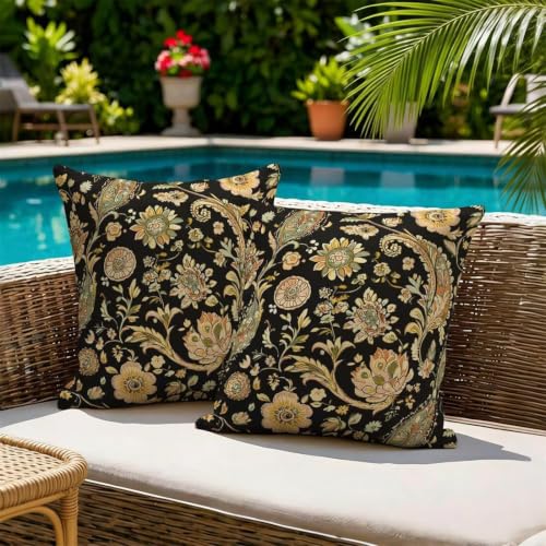 Housse coussin exterieur impermeable 80x80 textile haut de gamme retro - 4