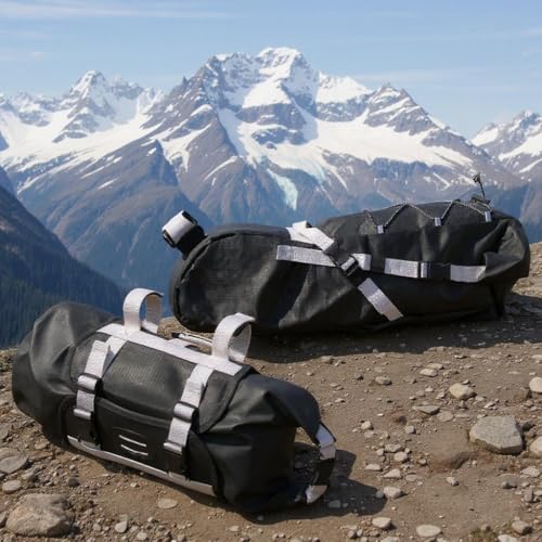 QMBasic Fahrrad Taschen Set universal für Lenker und Sattel, Lenkertasche...