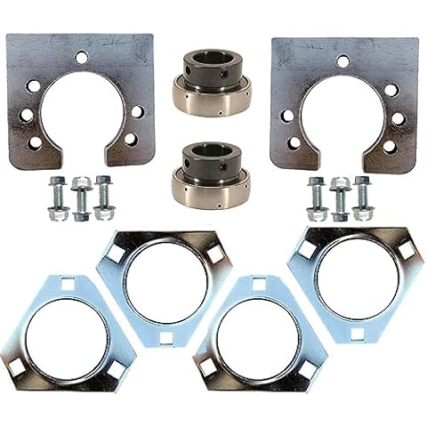 GoPowerSports Go-Kart 1" Live Axle Bearing Kit with 3-Hole Flangettes Cover