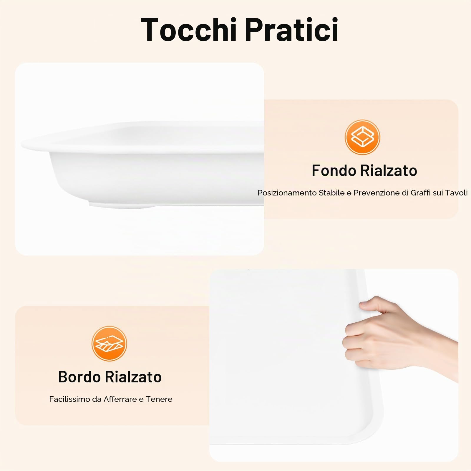24 Pezzi Vassoi da Porzione, Vassoio Rettangolare in Plastica per Dolci, Grandi Piatti da Porzione, Plastica di Qualità Alimentare per Cucina e Sala da Pranzo, 36 * 27 * 2 cm (Bianco)