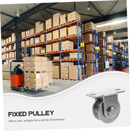 Paquete de 2 poleas de cable de acero inoxidable de 48 mm con rodamientos, poleas de cuerda pequeñas montadas en la pared para puertas correderas, aplicaciones industriales y lisas