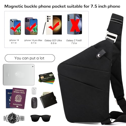 VADOO Sling Bag for Men and Women, Anti theft Crossbody Bag Lightweight Shoulder Chest Bag for Travel Gym4