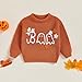 Socutebabe Newborn Toddler Baby Boy Girl Halloween Outfit Knit Boo Sweater Ghost Chunky Sweatshirt Cute Fall Winter Clothes (Orange, 3-6 Months)