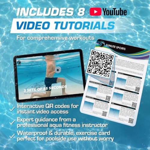 Image of Sunlite Sports Water Workout Combo Set, High Density Water Weights for Pool Exercise, Dumbell, Swim Belt, Aerobics Equipment, Aqua Jogger Belt, Pool Fitness, Aqua Therapy & Exercise