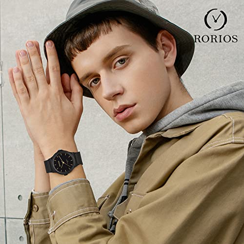 RORIOS Unisex Watch Analog Quartz Watch with Rubber Strap Men Women Simple Design Watch Waterproof Wristwatch for Mens/Womens2