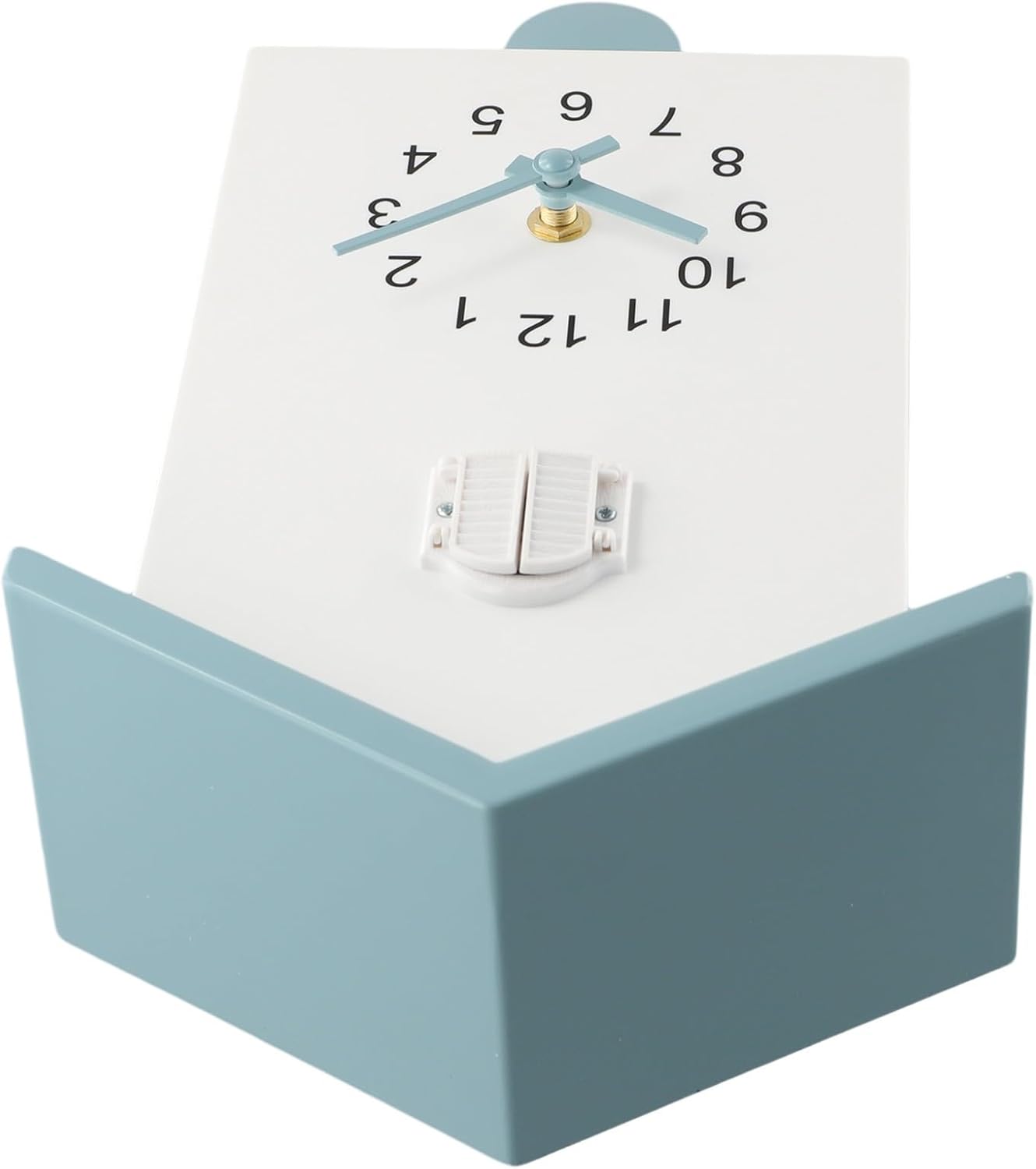 Modern Bird House Wall Clock, Cuckoo Clock for Study, Bedroom, Living Room, Kitchen, Battery Operated(White+Grey)
