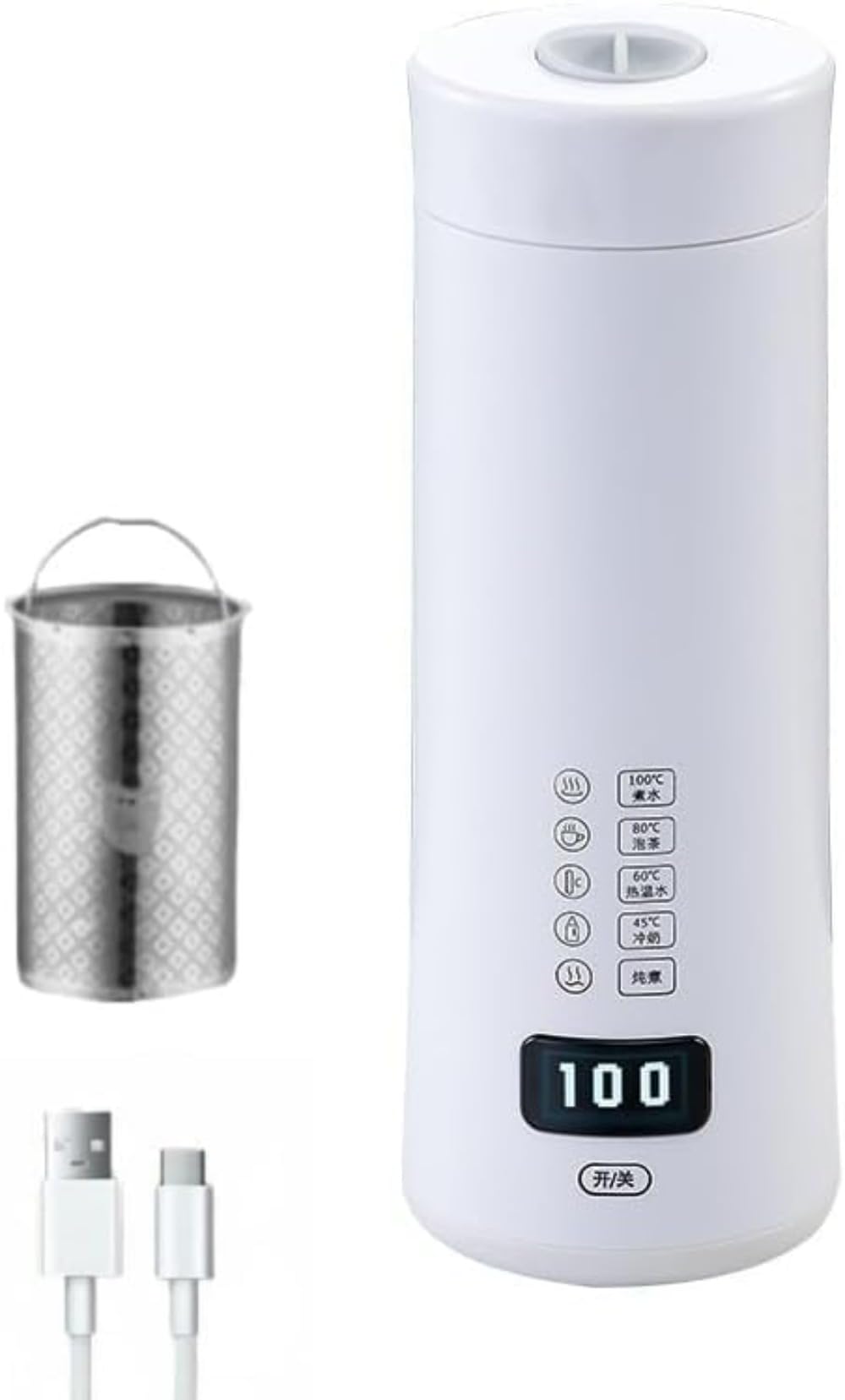 Amazon | ポータブル電気ケトル USB充電式 400ml 8分速沸＆8時間保温
