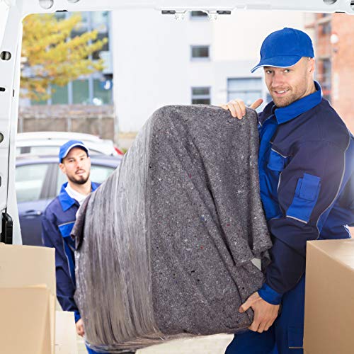 Relaxdays Umzugsdecken 10er Set, Packdecken Umzug, Transport & Lagerung, recycelter Vlies, Möbeldecke 150 x 200 cm, grau