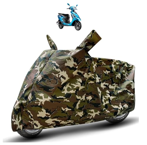 Image of Auto Hub Waterproof Scooty Cover Compatible with TVS Zest Dustproof, UV Protection Two Wheeler Scooty Zest Cover - Army Print