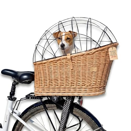 Wiklibox Wicker Dog Bike Basket with Cushion
