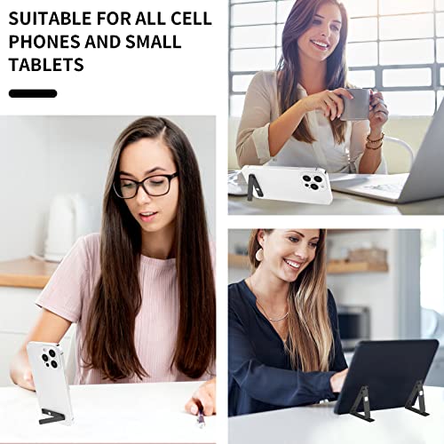 Cobee 2 Pcs Mini Phone Kickstand, Ultra-Thin Phone Kickstand Attachment, Vertical And Horizontal Phone Stand, Multi-Angle Cell Phone Metal Kickstand Desk Stand Holder, Stick On Back(Black) #TOP5