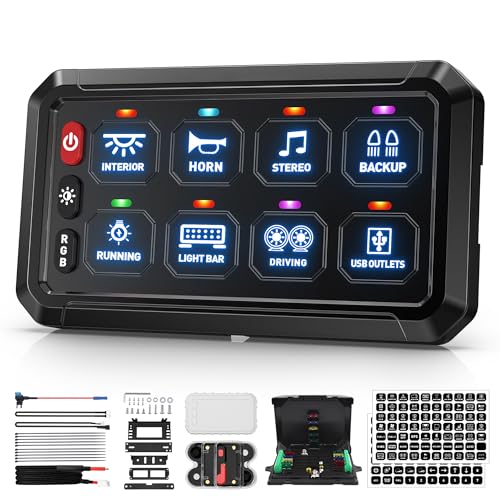 BUMBee 8-Gang RGB Switch Panel with 3 silicone buttons