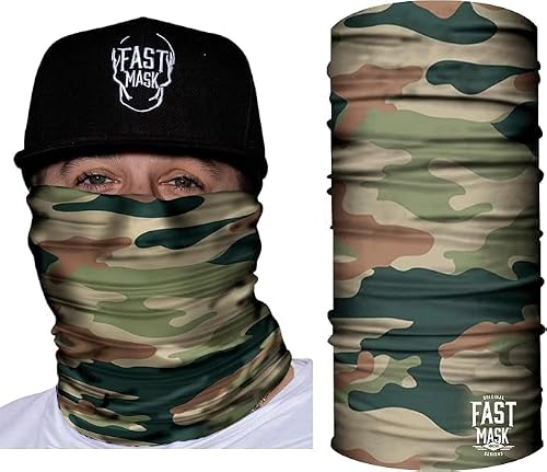 Fast Mask Tubular Bandanas With Face Shielding Protection Unisex - Camo (Woodland Camo)