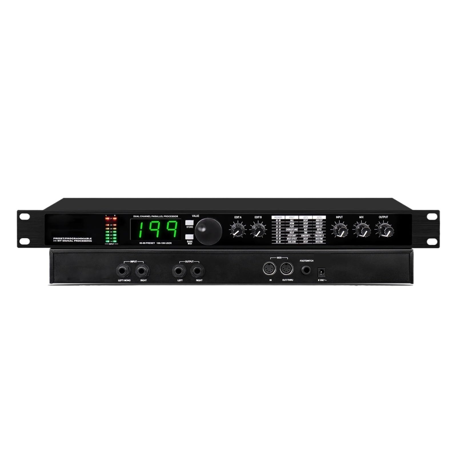 Reverberación Digital Profesional Y Procesador De Efectos Múltiples Procesador De Audio Ecualizador Micrófono Vocal