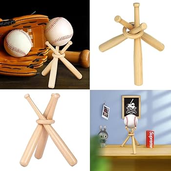 Amazon | 木製野球ディスプレイスタンドホルダー 野球飾りバット