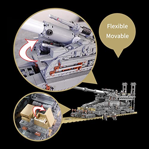 3 In 1 WWII Deutsches Eisenbahngeschütz Modellbausatz Groß Militar Panzer Panzerung Modell, 3846 Teile 1/72 Armee… – Bild 5