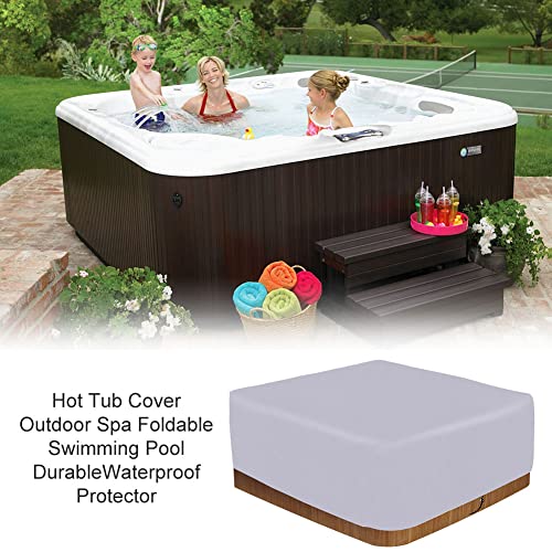 Pokrowiec na wannę z hydromasażem, wodoodporny, kwadratowy, duży, nadmuchiwany pokrowiec na basen spa, tkanina Oxford 420D, odporna na promieniowanie UV, pełna ochrona, zawiera torbę do przechowywania