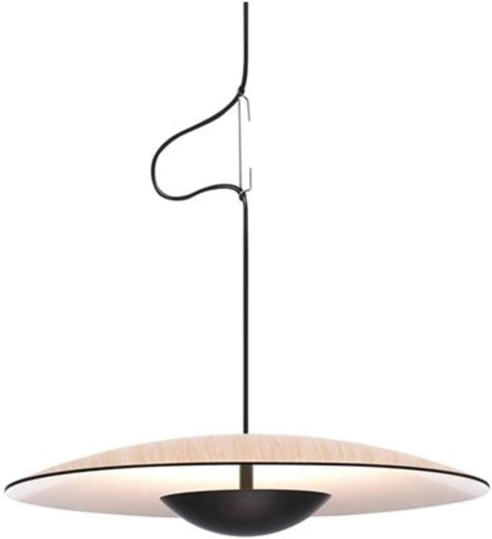 Marset Lámpara colgante de superficie LED SMD 15,4W con difusor de madera prensado con regulación por sistema 1-10V, modelo Ginger 42, color roble, 42 x 42 x 8,6 centímetros (referencia: A662-029)