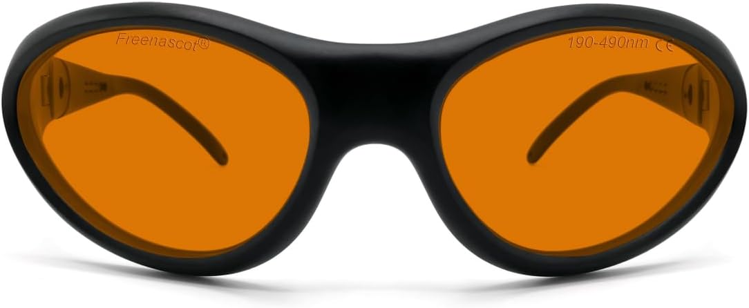 FreeMascot OD 6+ 190nm-490nm Wavelength UV light/Violet & Blue Laser Safety Glasses
