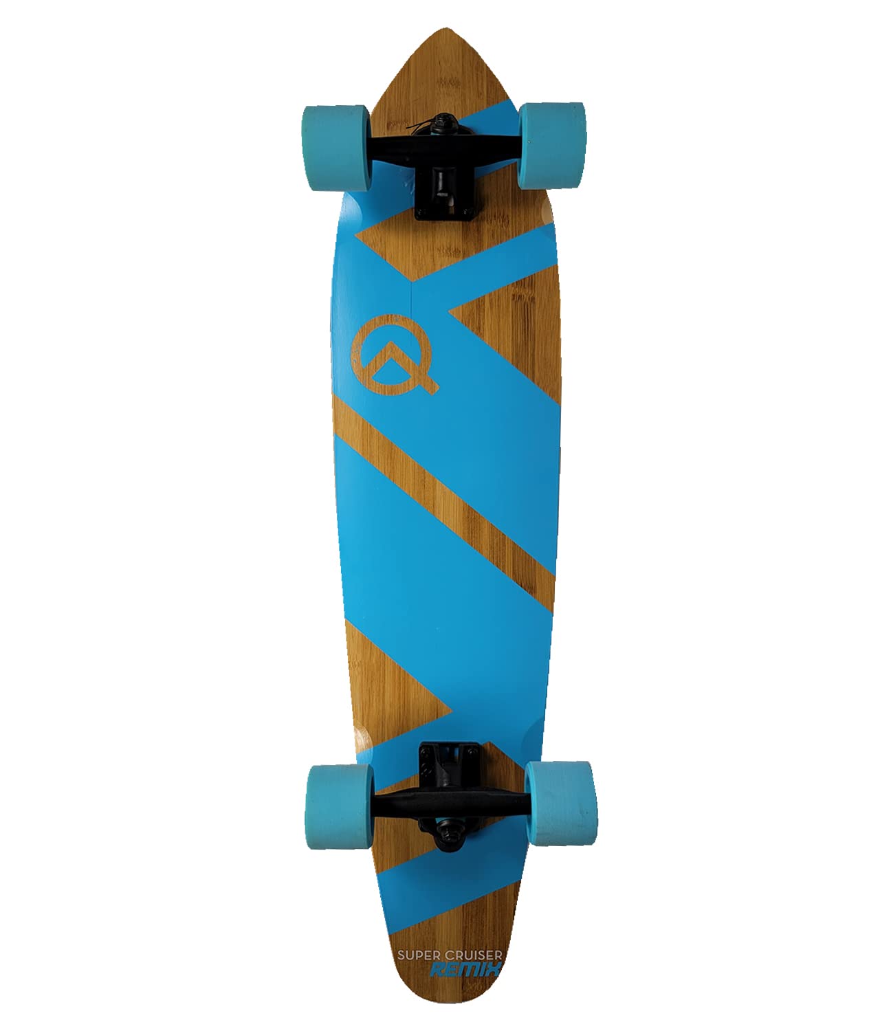 The Super Cruiser 36" Remix Aqua Blue Bamboo and Maple Deck Longboard Skaeboard