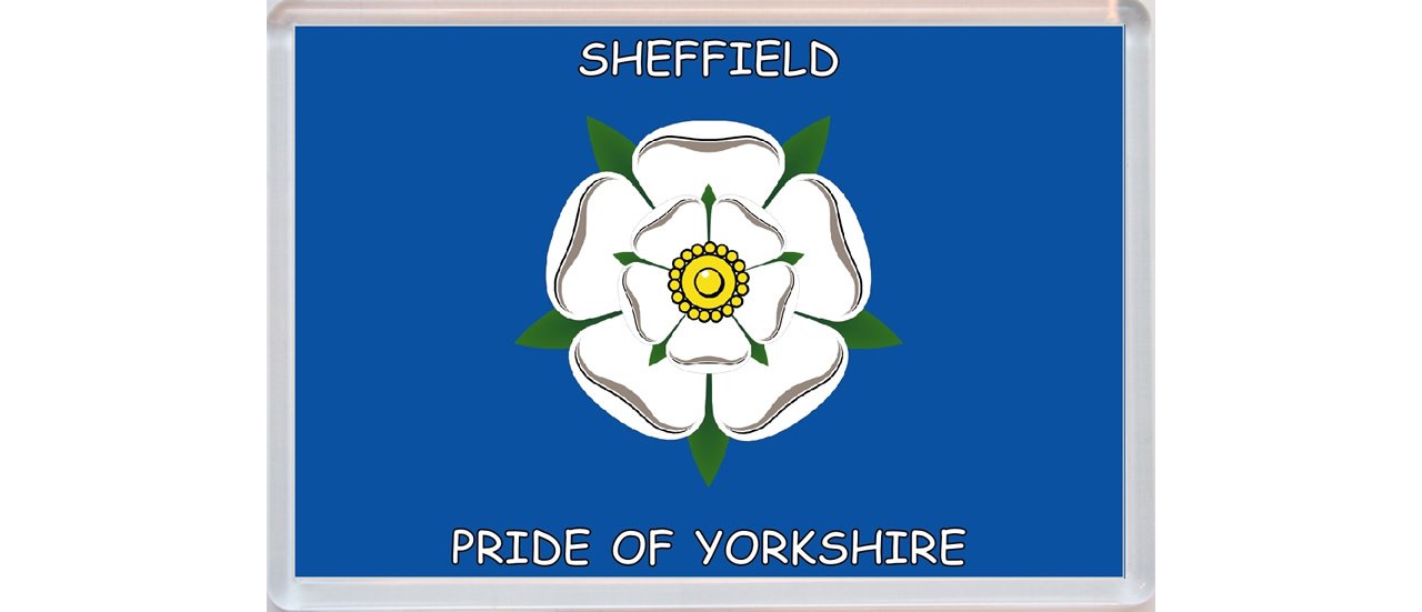 Sheffield - Pride of Yorkshire County Flag - Jumbo Fridge Magnet