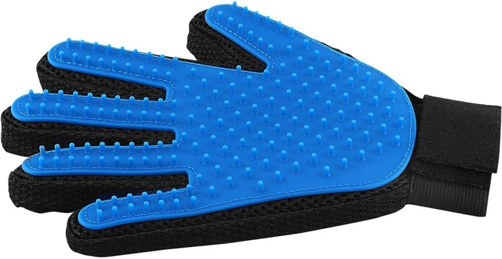 Mumoo Bear Pet Hair Remover Glove - Gentle Pet Grooming Glove Brush - Massage Mitt with Enhanced Five Finger Design - Perfect for Dogs & Cats with Long & Short Fur - 1 Pack (Right-Hand)