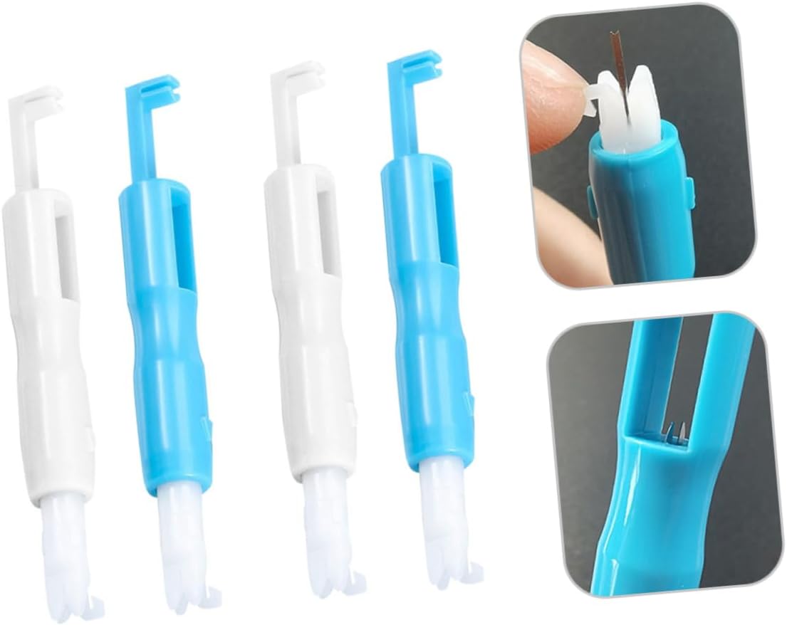 BEBEMOKO 4pcs Automatic Needle Threader Sewing Needle Inserter for Sewing Machine Accessories Pins Portable Threader for Elderly