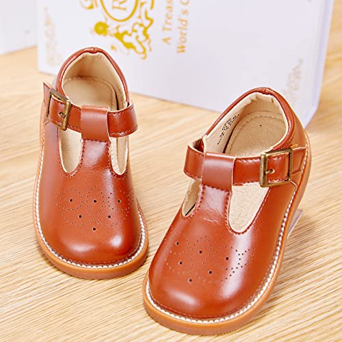 Image of Kiderence Toddler Girl Mary Jane School Uniform Dress Shoes Oxford Flats | Wide Toe Box Great Comfort for Student Shoe and Flower Girl Shoe for Wedding, Parties, Church