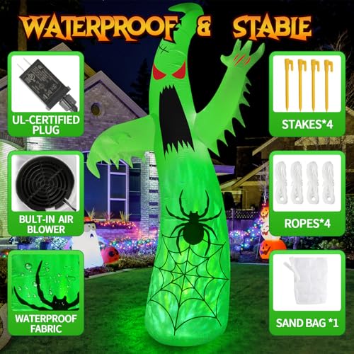Zukakii Z-SPIDERDBG-0612 12Ft Halloween Inflatables Decoration Giant Ghost thumb #3
