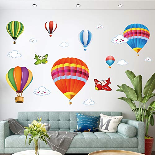 Vinilos decorativos 3D globo y nubes para habitación infantil miniatura 5