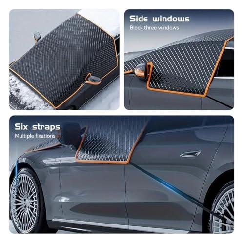 Couverture de neige pour voiture robuste avec bords magnétiques anti-rayures - 5