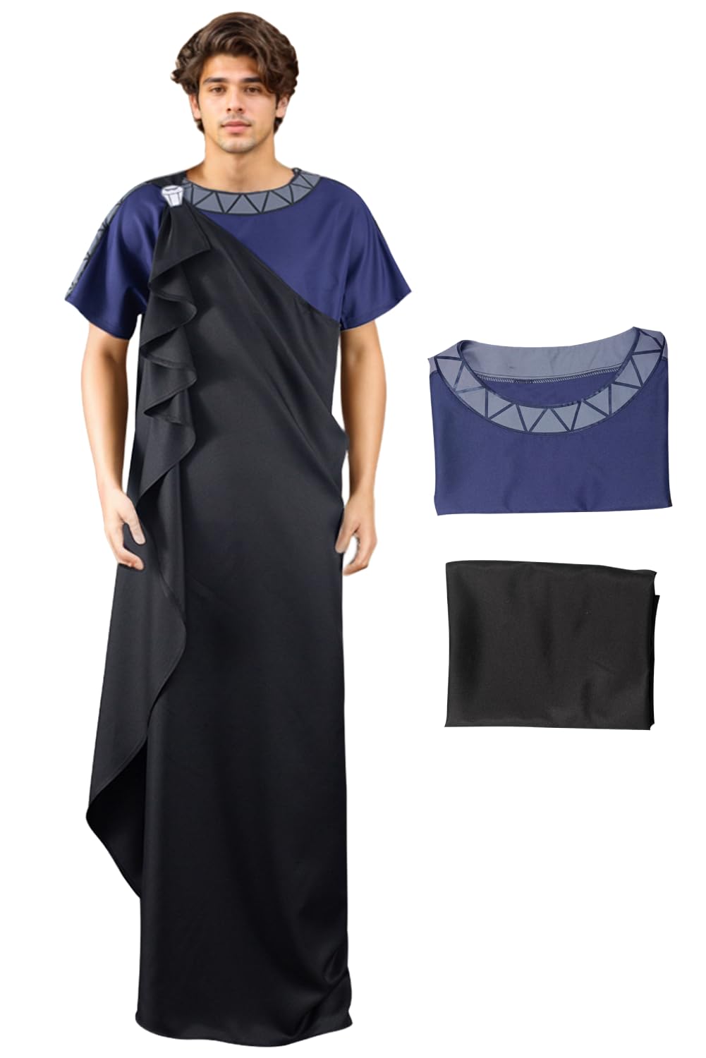 Roocnie Hades Costume Men Toga Costume Adult Hades Greek God Outfits M