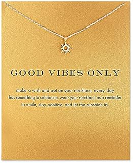 Friendship Gold Sun Compass Necklace Good Luck Elephant Pendant Chain Necklace with Message Card Gift Card