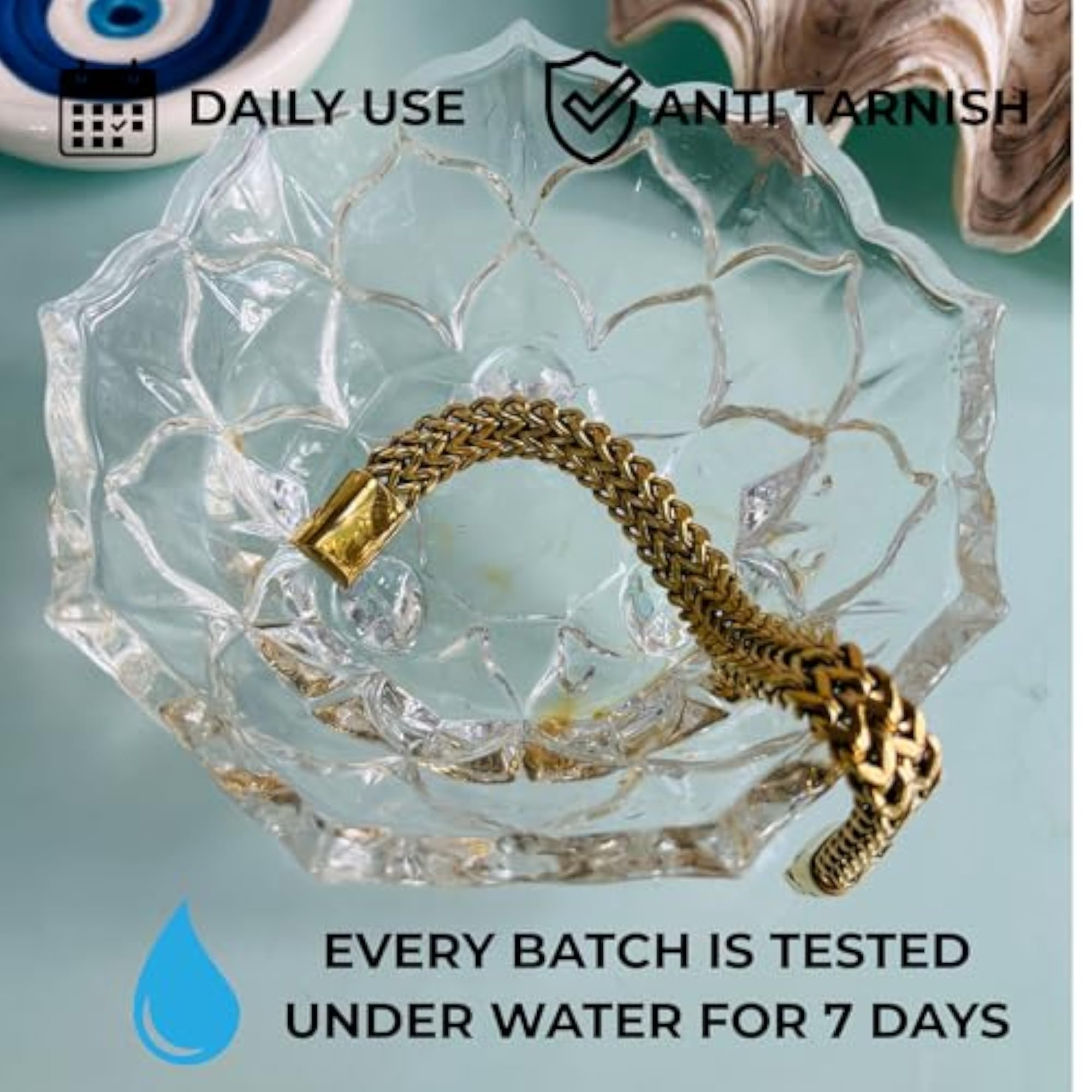 Men's Cuban Bracelet, Stainless Steel in Gold & Silver Plating