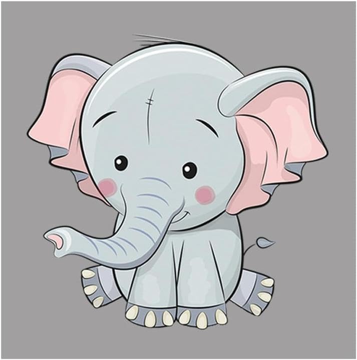 Amlhy Iron On Transfer Patches Elephant Heat Transfer Stickers Appliques Patches for DIY T-Shirt Jeans Accessories - L