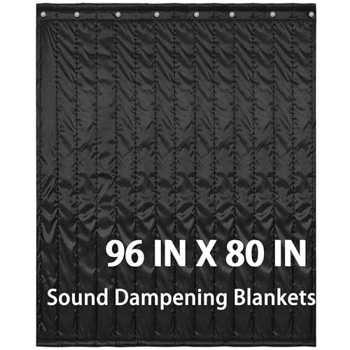 Extra Large Sound Dampening Blankets, 96" x 80" Sound Absorbing Blanket Sound Absorbing Curtains - 0.4" Thickness, Noise Reducing Blackout, Recording Studio Acoustical Treatments, Black