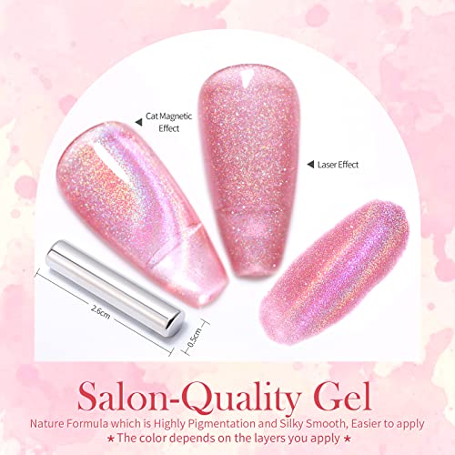 BORN PRETTY UV Nagellack Cat Magnetisch Eye Glitzer, Shellac Holografisch Gel Nagellack Magnetisch Regenbogen UV Lack… – Bild 4