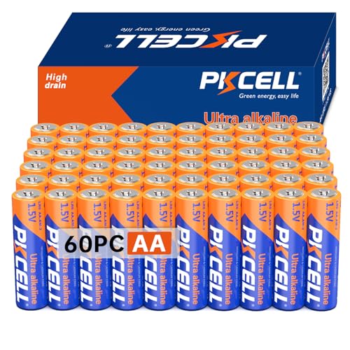 Image of PKCELL AA Batteries,LR6 1.5V High Performance Disposable 60 Pack Double A Batteries for Keyboards Clocks Kids Musical Mat Toys Remote Controls (10-Year Shelf Life) X 60 Counts