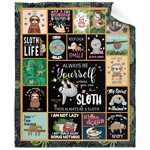 Always Be Yourself Unless You Can Be A Sloth Blanket Throws Gift for Girls Boys?Cute Decor Plush Soft Lightweight Flannel Fleece Blankets Manga Quilt for Bed Couch Chair 40x30In Toddler