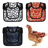 On-Airstore 鶏用チキンサドル 3点 鶏 エプロン 調節可能なストラップ付き 屋外 プリント 鳥 鶏サドル 鶏肉 背中 羽 プロテクター 小 中 大 鶏に最適