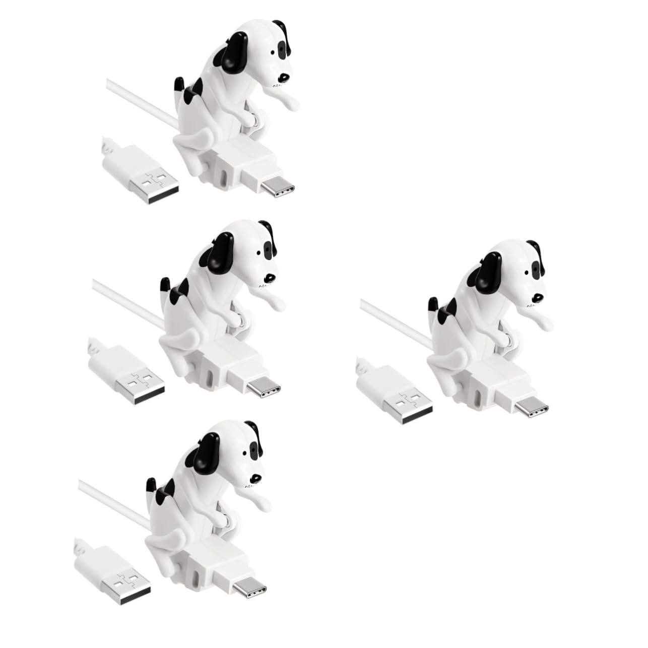 OSALADI 4pezzi Cavo Di Ricarica Tipo-c Forma Di Cagnolino Divertente Adattatore Per Smartphone Di Ricarica Flessibile e Resistente Per Amici e Famiglia Stile Creativo e Pratico