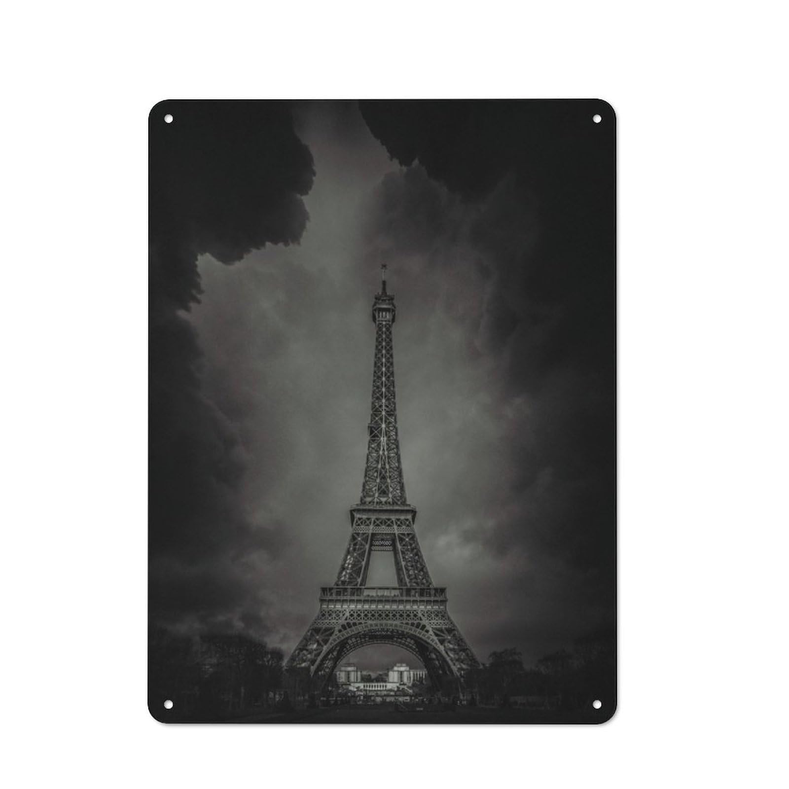 Eiffel Tower Rustic Metal Sign 40x30cm for Hallway Wall, for Collectors of Rustic Metal Wall Decor
