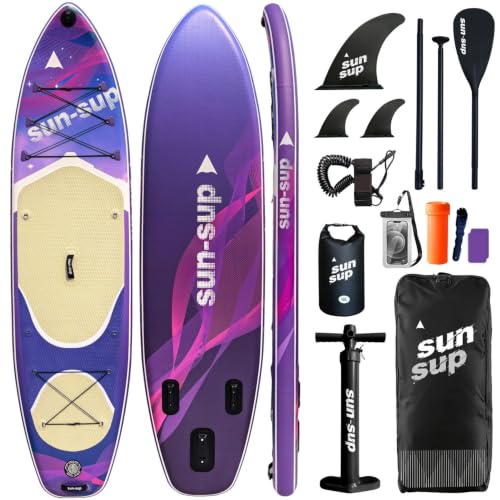 Image of Inflatable Stand Up Paddle Board Extra Wide SUP Board with Removable Fin with Premium SUP Paddle Board Accessories, Wide Stable Design, Non-Slip Comfort Deck for Youth & Adults