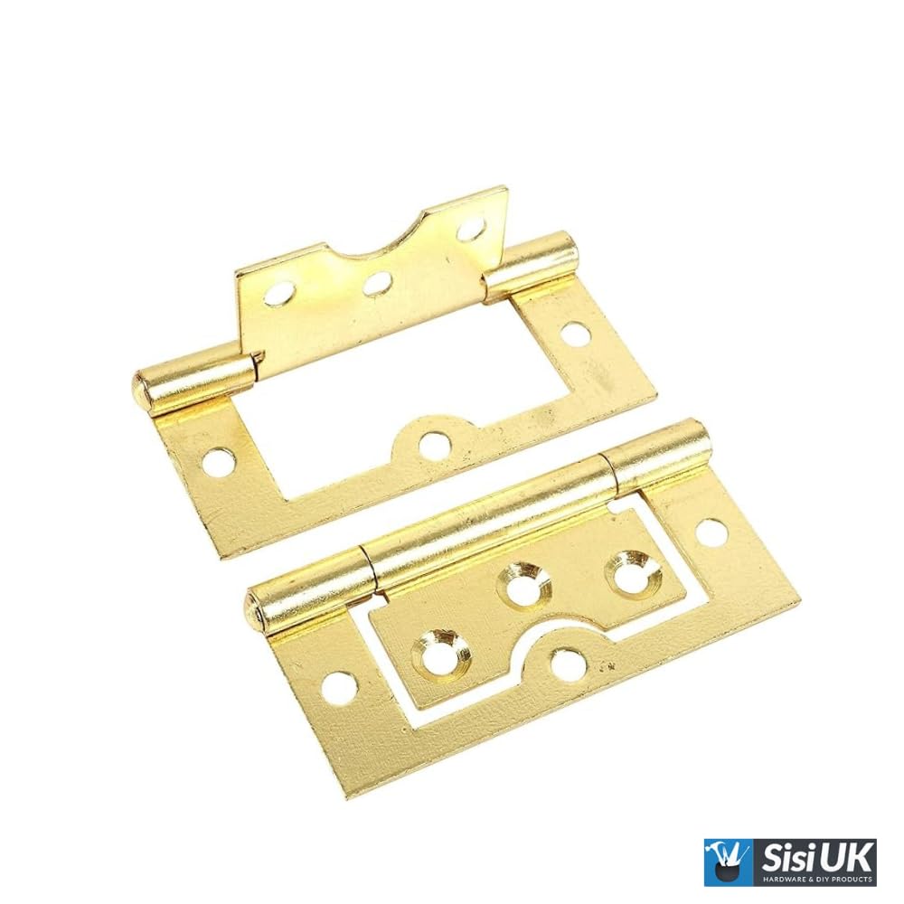4 Pcs Brass Flush Door Hinges 50mm (2 inch) Heavy Duty Non-Mortise No Noise Bifold Door Hinges for Internal External Doors Cupboard Cabinets - Image 3