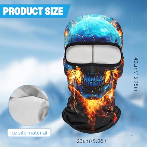 Image of Proberos Riding Face Cover Fun Ghost Face Balaclava Face Mask, for Men Women, UV Protector Full Face Cover, Breathable Cool Spandex Ice Silk Neck Protects from Wind, Sun, Dust Outdoor Activities