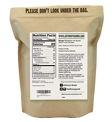 Anthony's Organic High Curcumin Turmeric Powder, 12 oz, Gluten Free, Non GMO, Non Irradiated - image 2