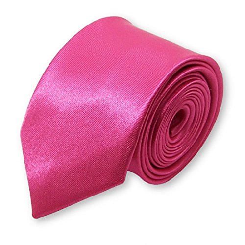 cravate fine et slim pour homme, fushia