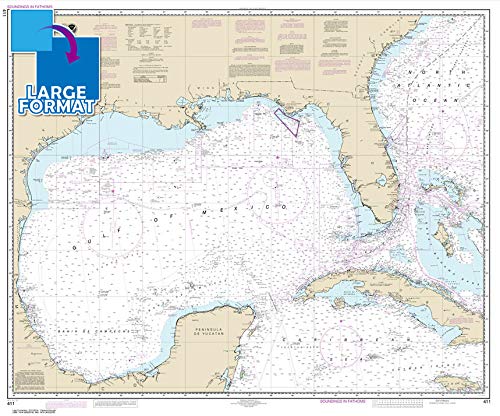 Paradise Cay Publications, Inc. Large Format NOAA Chart 411: Gulf of Mexico (42